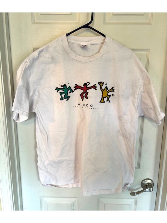 Delta Tops - Vintage 90's Aruba Crewneck Short Sleeve TShirt XL Single Stitch